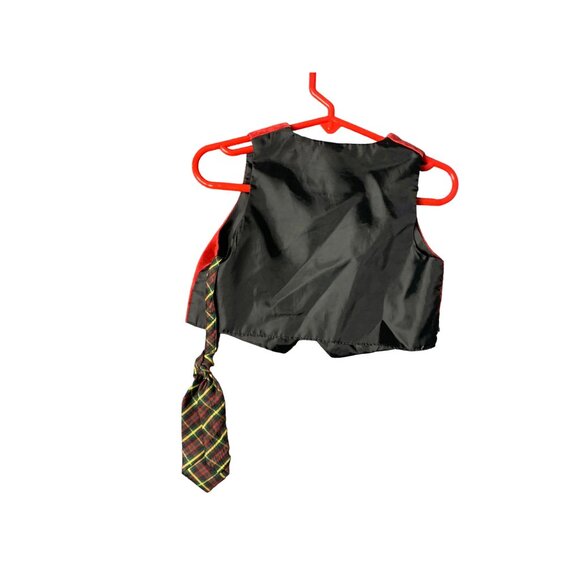 George Boys Infant baby Size 6 9 montsh Suit Vest With Tie Red Black - Picture 2 of 3
